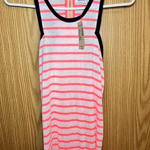 American eagle  Neon Pink and White Striped Tank Top